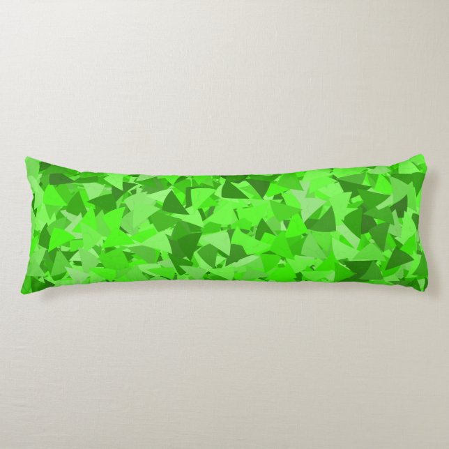 Green Triangle Pattern Body Cushion (Front)