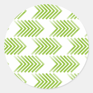 Green Tribal Arrow Pattern Classic Round Sticker
