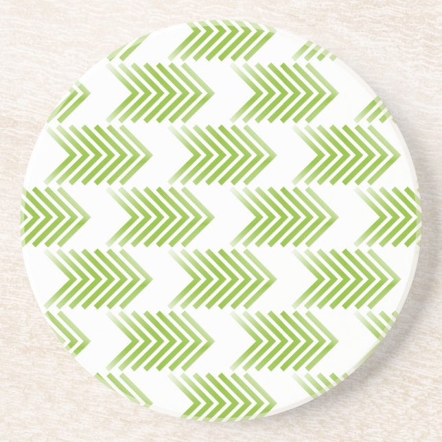 Green Tribal Arrow Pattern Coaster (Front)