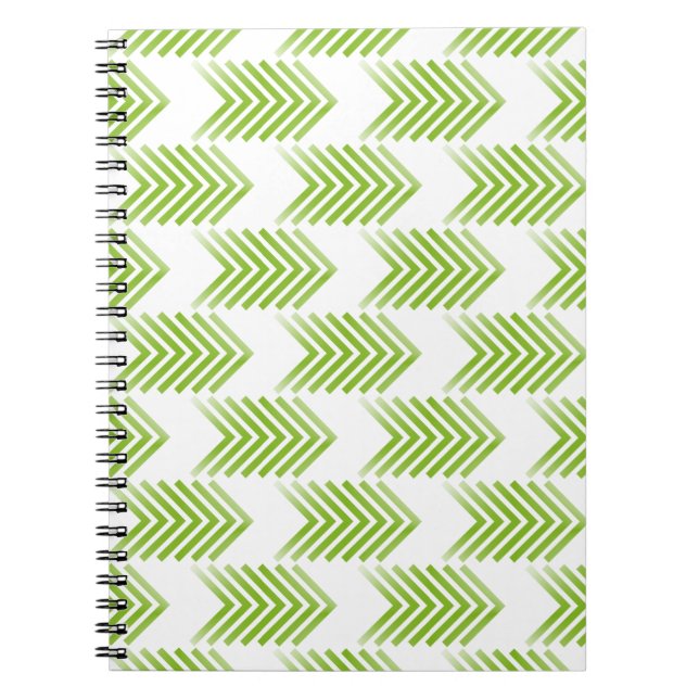 Green Tribal Arrow Pattern Spiral Notebook (Front)