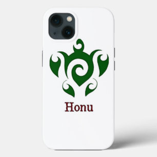 Green Tribal Hawaiian Sea Turtle iPhone 13 Case