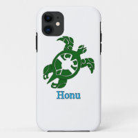 Green Tribal Honu Sea Turtle on White Case-Mate iP