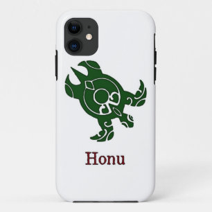 Green Tribal Sea Turtle on White Case-Mate iPhone Case