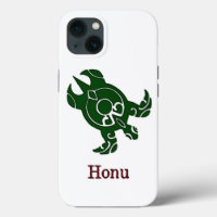 Green Tribal Sea Turtle on White