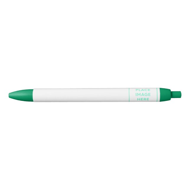 Green Trim Pen, Black Ink Black Ink Pen (Front)