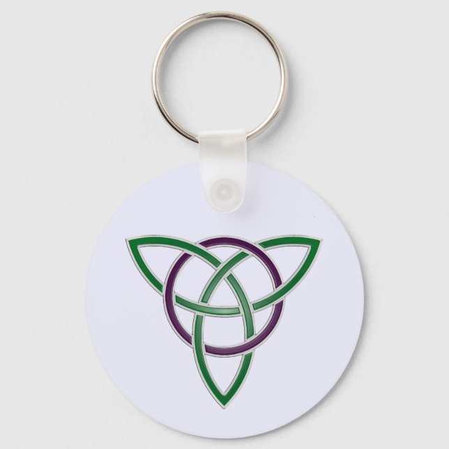 Green Trinity Knot Keychain (Front)