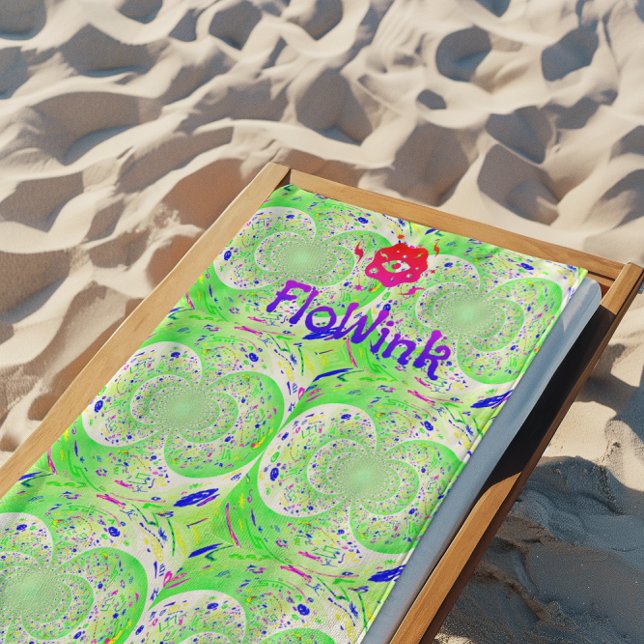 Green Trippy Funky Beach Towel (Creator Uploaded)