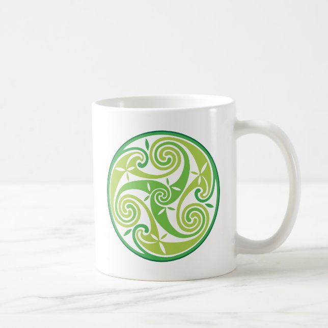Green triskel coffee mug (Right)