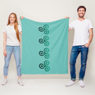 Green Triskele Ancient Celtic Symbol Mint Fleece Blanket