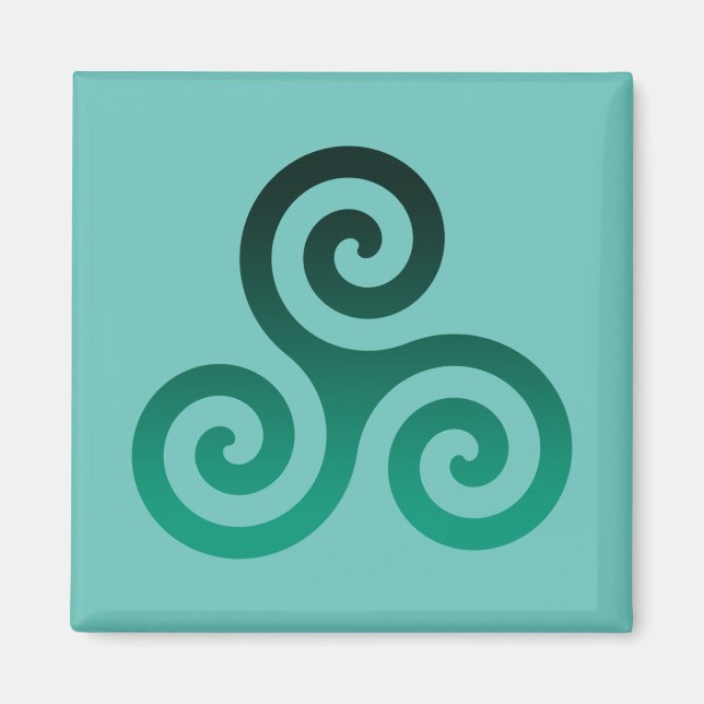 Green Triskele Ancient Celtic Symbol Mint Magnet (Front)