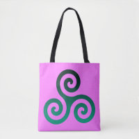 Green Triskele Fuchsia Pink
