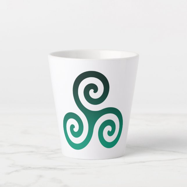 Green Triskele Latte Mug (Front)