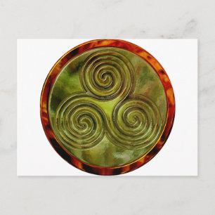green triskele maze postcard