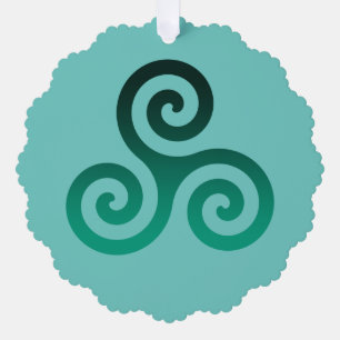 Green Triskele Mint Tree Decoration Card