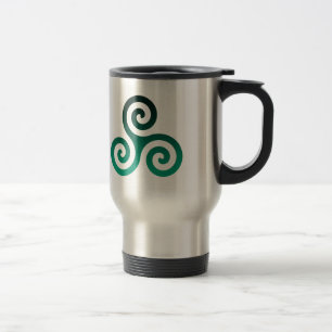 Green Triskele Travel Mug