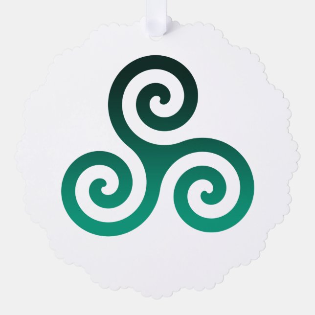 Green Triskele  Tree Decoration Card (Front)