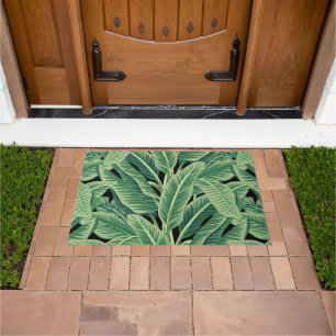 Green Tropical Banana Leaves Doormat