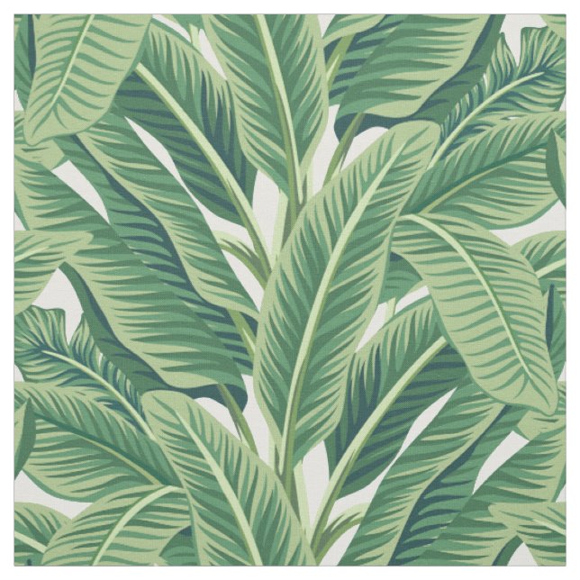 Green Tropical Banana Leaves Fabric (Swatch)
