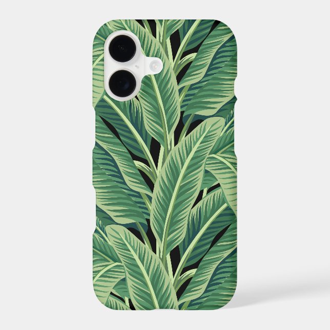 Green Tropical Banana Leaves iPhone Case (Back)