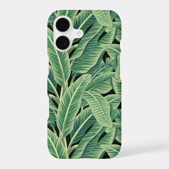 Green Tropical Banana Leaves iPhone Case (Back)