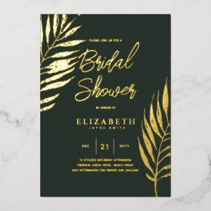 Green Tropical Disco BRIDAL SHOWER Gold Leaves