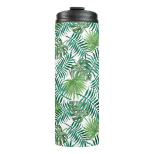 Green Tropical Exotic Botanic Palm Tree Leaves Thermal Tumbler