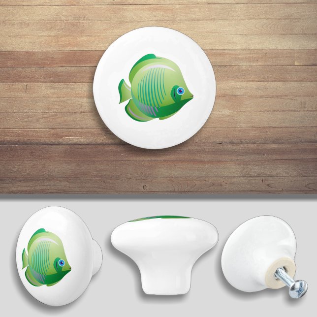 Green Tropical Fish Cartoon Cabinet Knob Door Pull (Creator Uploaded)