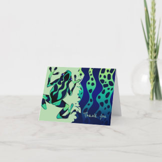 Green Tropical Frog Thank You Note - Blank Card
