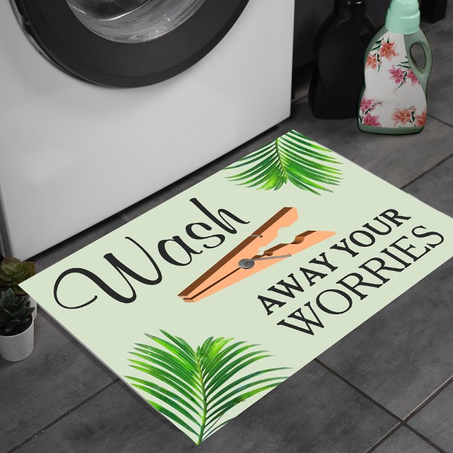 Green Tropical Funny Laundry Room Sign Doormat (Creator Uploaded)