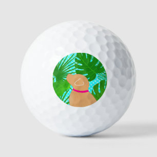 Green Tropical Island Yellow Dog Golf Balls