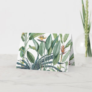 Green Tropical Jungle Banana Tree Strelitzia Card