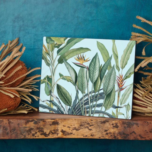 Green Tropical Jungle Banana Tree Strelitzia Plaque (Side)