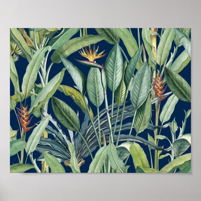 Green Tropical Jungle Banana Tree Strelitzia Poster (Front)