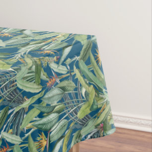 Green Tropical Jungle Banana Tree Strelitzia Tablecloth
