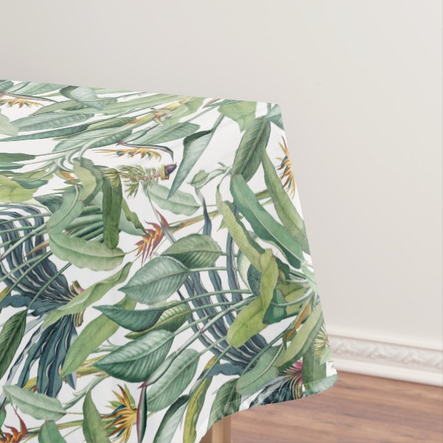 Green Tropical Jungle Banana Tree Strelitzia Tablecloth (In Situ)