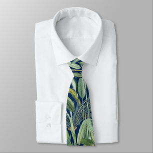 Green Tropical Jungle Banana Tree Strelitzia Tie