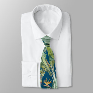 Green Tropical Jungle Banana Tree Strelitzia Tie
