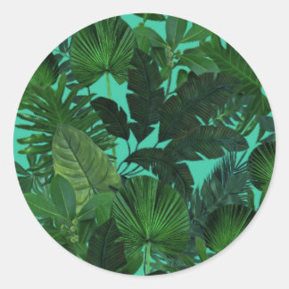 Green Tropical Leaf Pattern Stickers