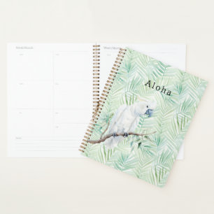 Green Tropical Leaves Aloha Bird Planner
