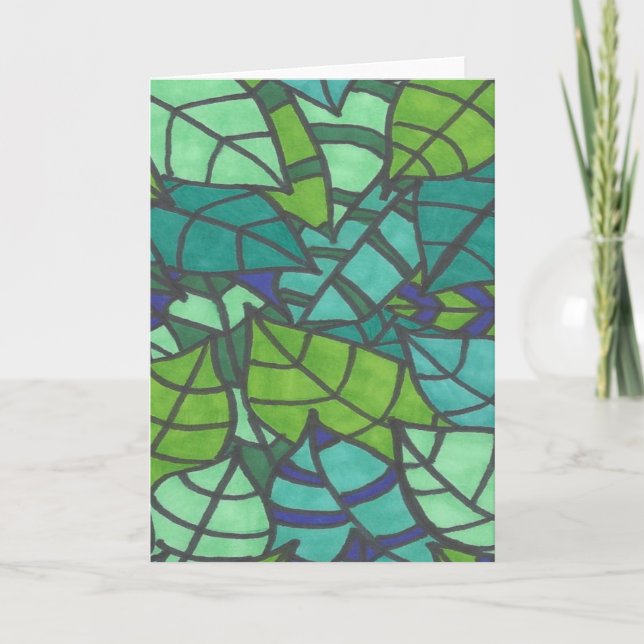 Green Tropical Leaves  Card (Front)