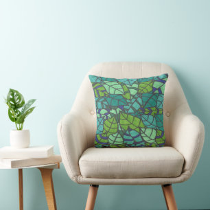 Green Tropical Leaves  Cushion