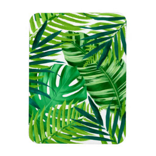 Green tropical leaves magnet