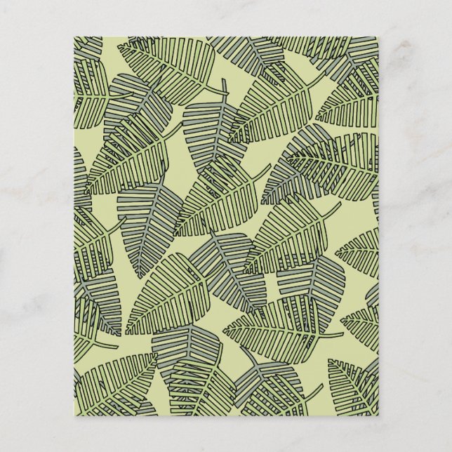 Green Tropical Leaves Pattern. (Front)