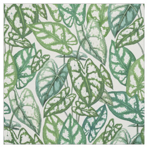 Green Tropical Leaves Pattern Fabric