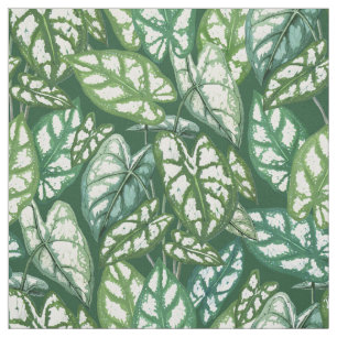 Green Tropical Leaves Pattern Fabric