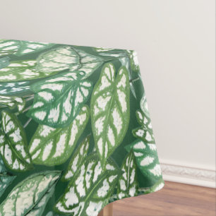 Green Tropical Leaves Pattern Tablecloth