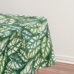Green Tropical Leaves Pattern Tablecloth