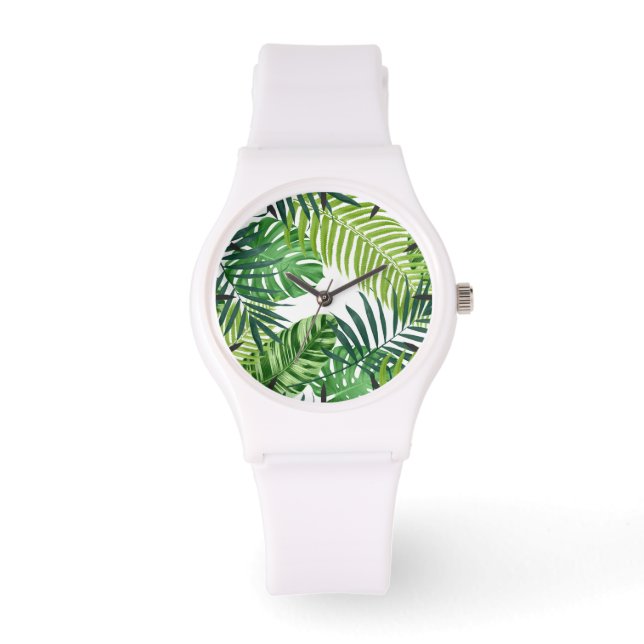 Green Tropical Leaves Watch (Front)