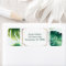 Green Tropical Leaves White Elegant Invitation