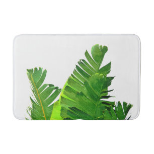 Green Tropical Palm Banana Leaves Bath Mat